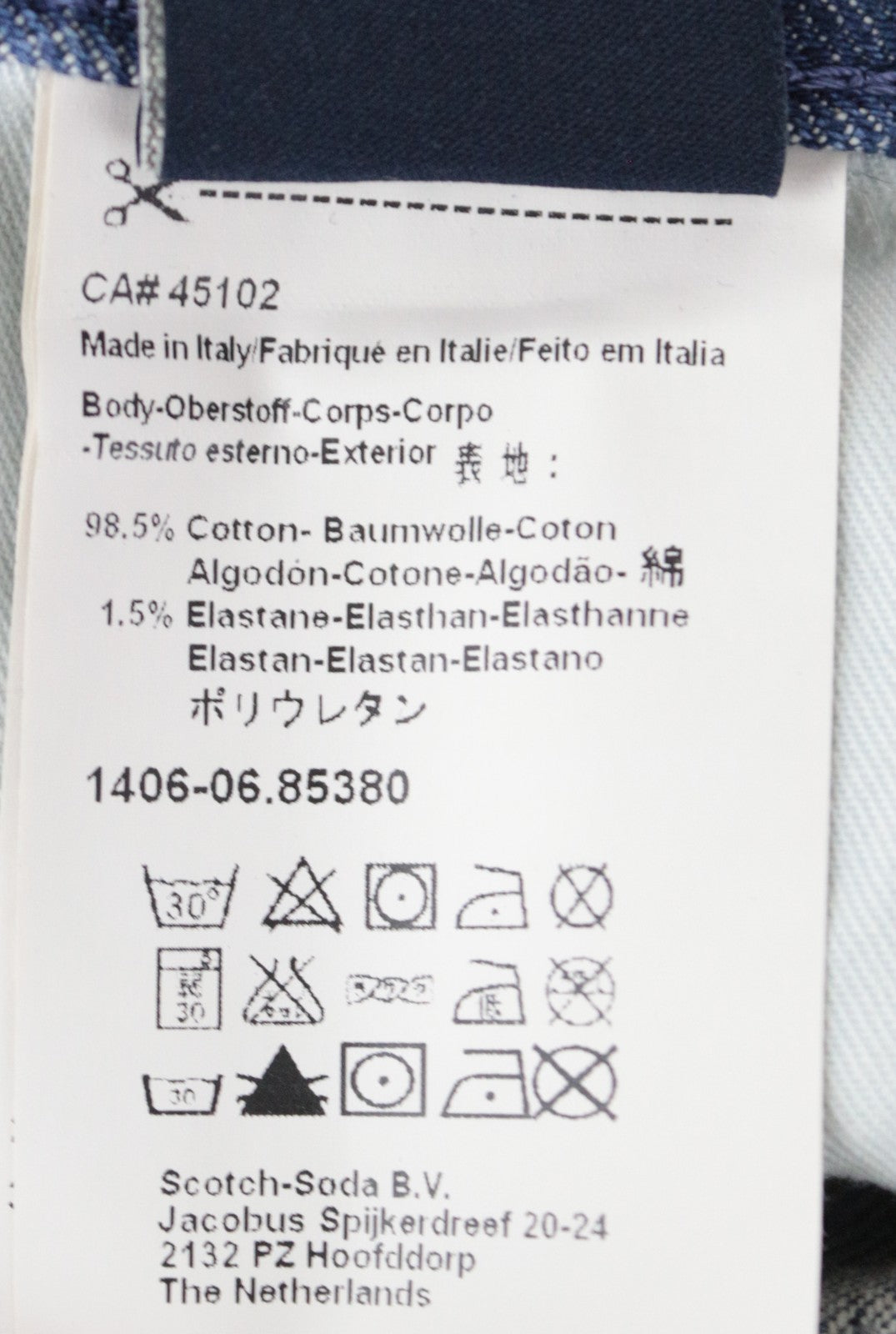 SCOTCH &amp; SODA vyriški skim džinsai W30/L34, dirbtinai tamprūs, mėlyni, part. 22 