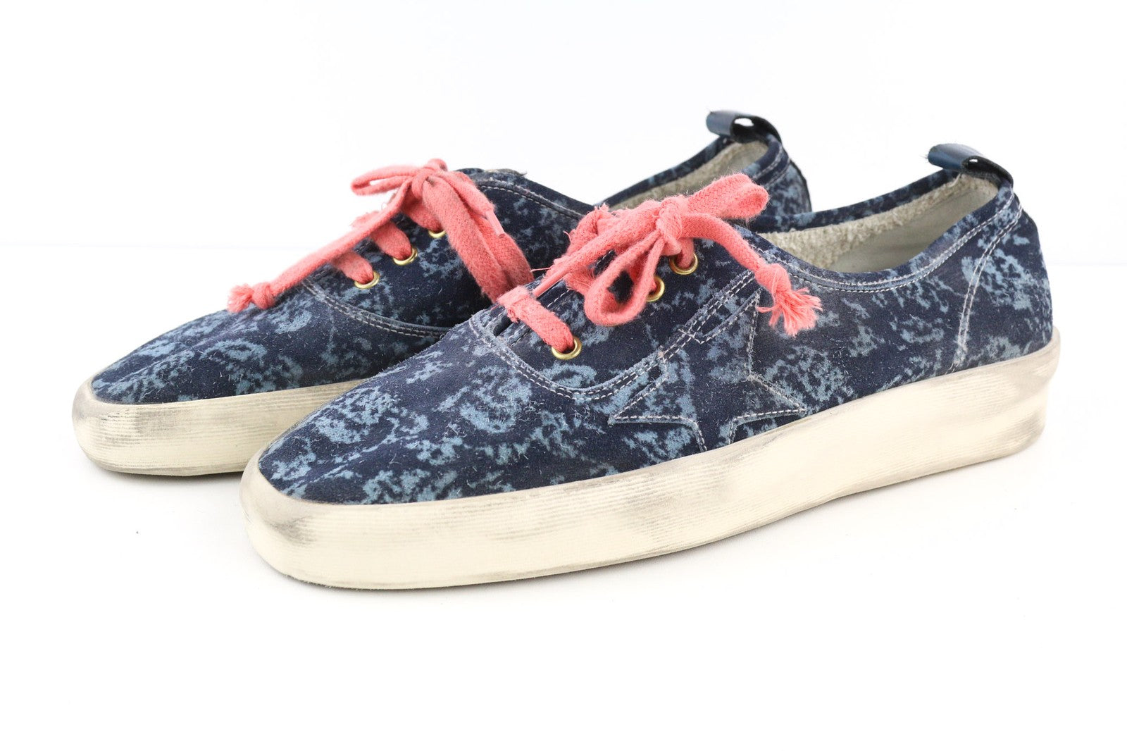 Rekomenduojama kaina – 498 USD. „GOLDEN GOOSE“ vyriški sportbačiai, EU43, UK9, mėlyni, žemo profilio, migdolų spalvos, Kalifornijos dydžiai. 