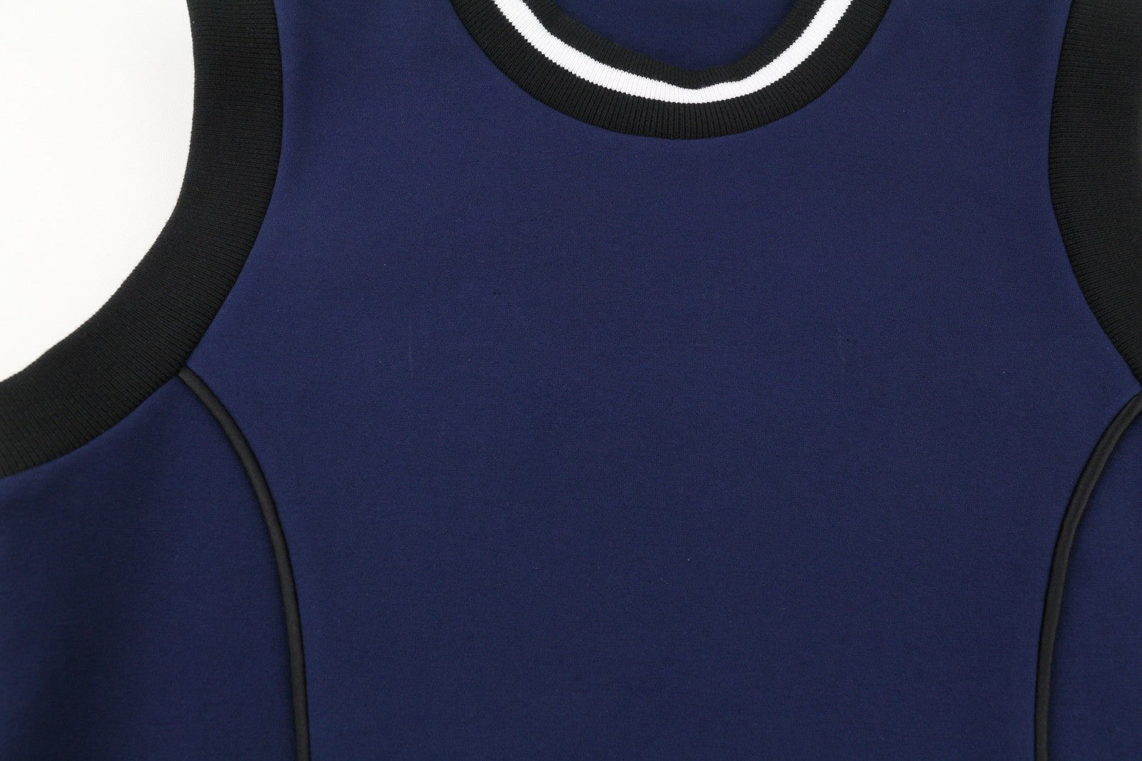 RICHMOND moteriški marškinėliai S tamsiai mėlyni be rankovių apvalios iškirptės trumpas palaidinukas be rankovių tamprūs 