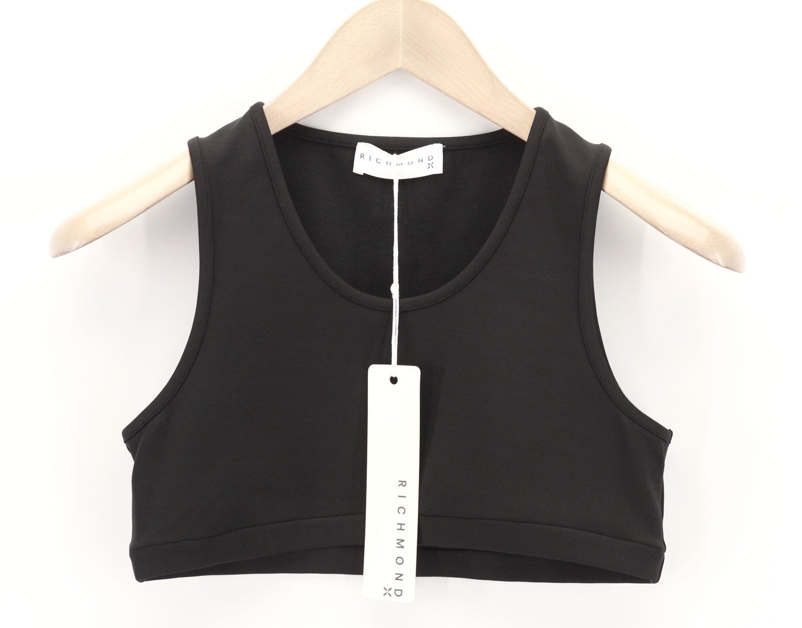RICHMOND Fitness moteriški marškinėliai S, juodi, apvalios iškirptės, trumpi marškinėliai be rankovių, skirti visiems metų laikams 