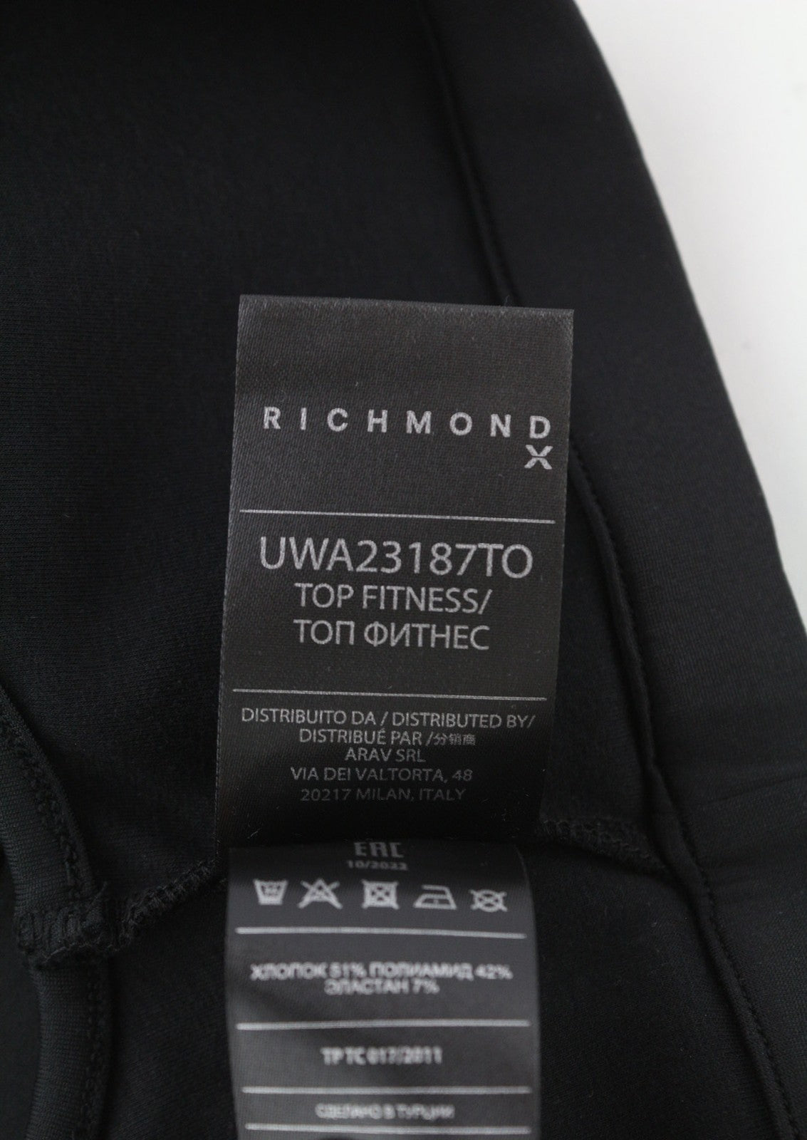 RICHMOND Fitness moteriški marškinėliai S, juodi, apvalios iškirptės, trumpi marškinėliai be rankovių, skirti visiems metų laikams 