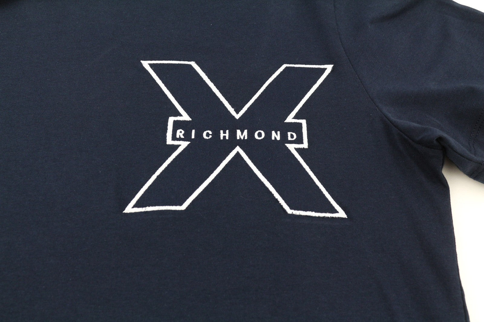 RICHMOND vyriški marškinėliai trumpomis rankovėmis, tamsiai mėlyni, balti, visiems metų laikams 