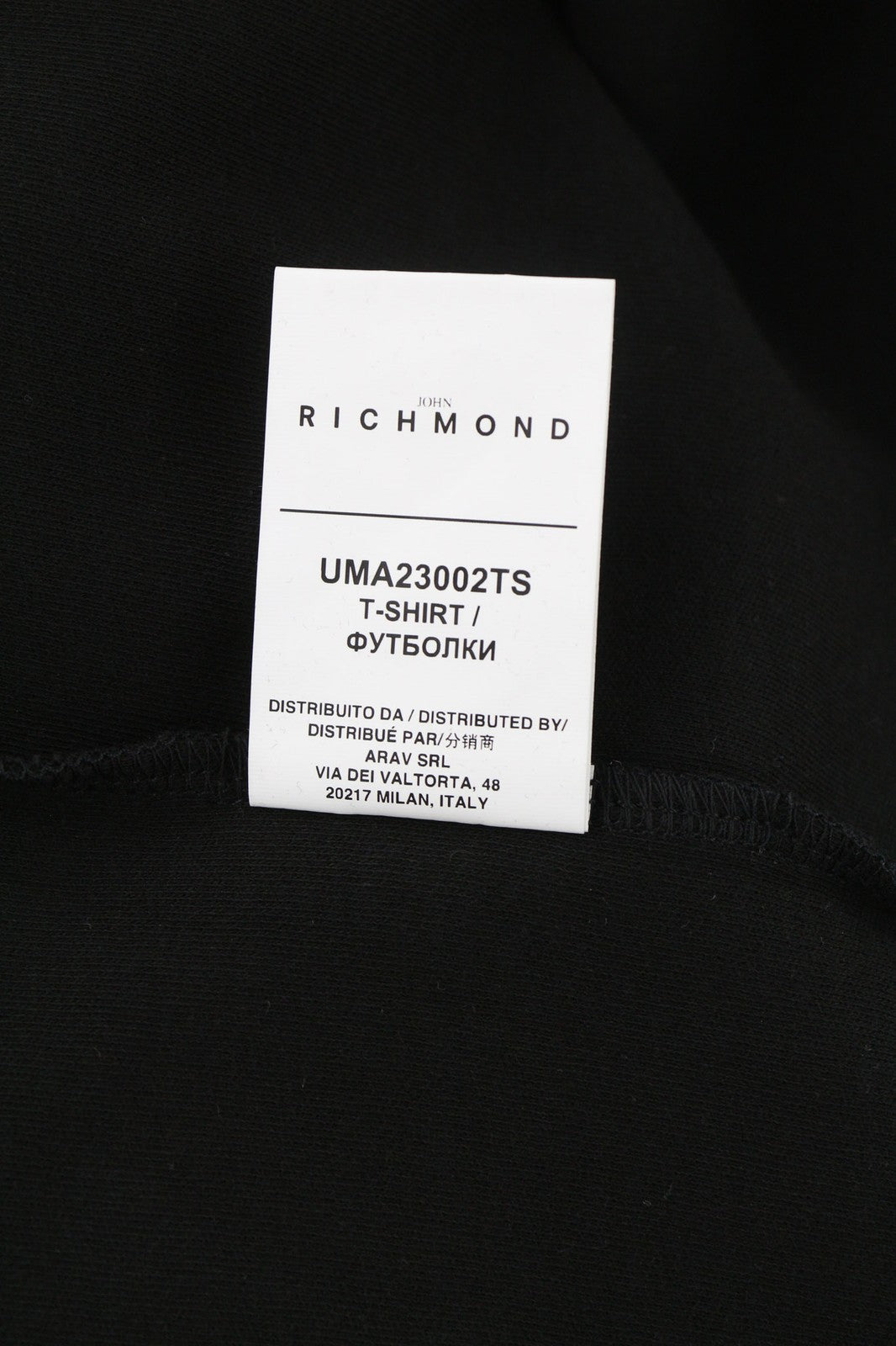 JOHN RICHMOND vyriški marškinėliai M, juodi, apvalia apykakle, trumpomis rankovėmis, priekyje, visiems metų laikams 