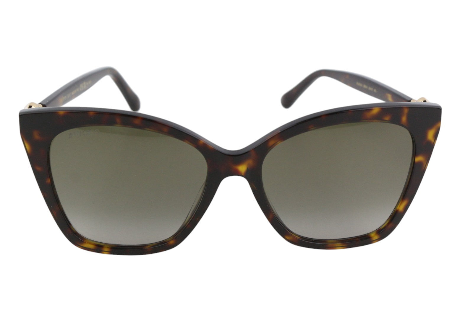 JIMMY CHOO Rua/G/S moteriški akiniai nuo saulės su rudu gyvūnų raštu ir katės akies formos rėmeliu, rekomenduojama kaina – 399 € 