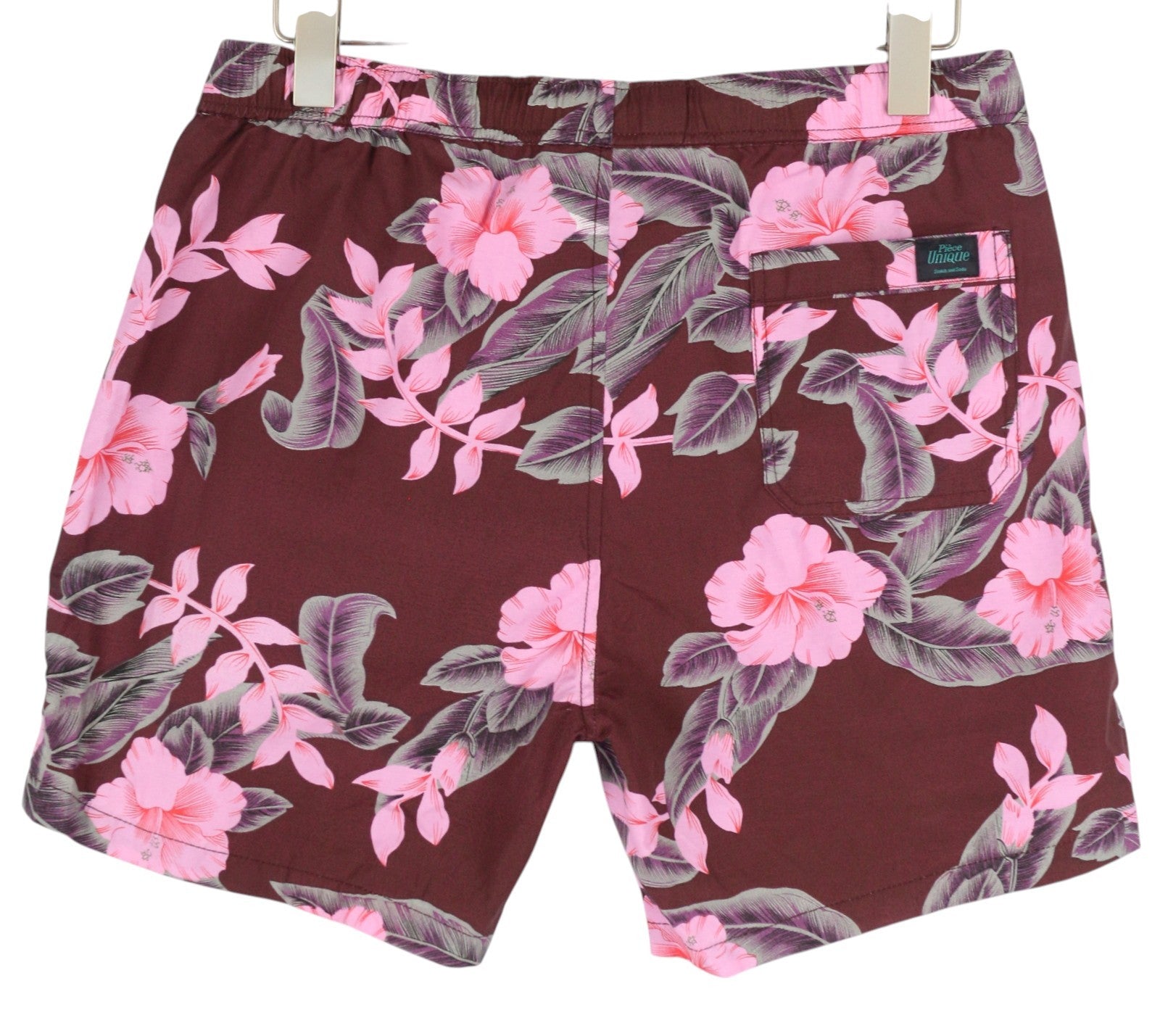 SCOTCH &amp; SODA vyriški maudymosi kostiumėliai L dydžio, bordo spalvos, gėlių rašto, su elastingu juosmeniu, tinklelio pamušalu. 