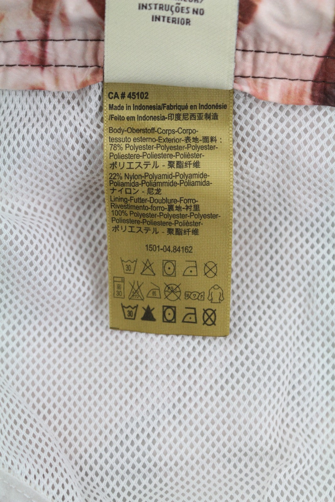 SCOTCH &amp; SODA vyriški maudymosi kostiumėliai M su violetiniais lapų raštais, užtrauktuku, logotipu, raišteliu ant juosmens. 