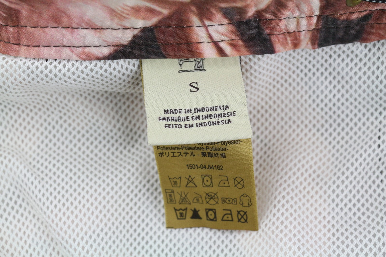 SCOTCH &amp; SODA vyriški maudymosi kostiumėliai S dydžio, violetinės spalvos, su lapų raštu, užtrauktuku, raišteliu ant juosmens. 