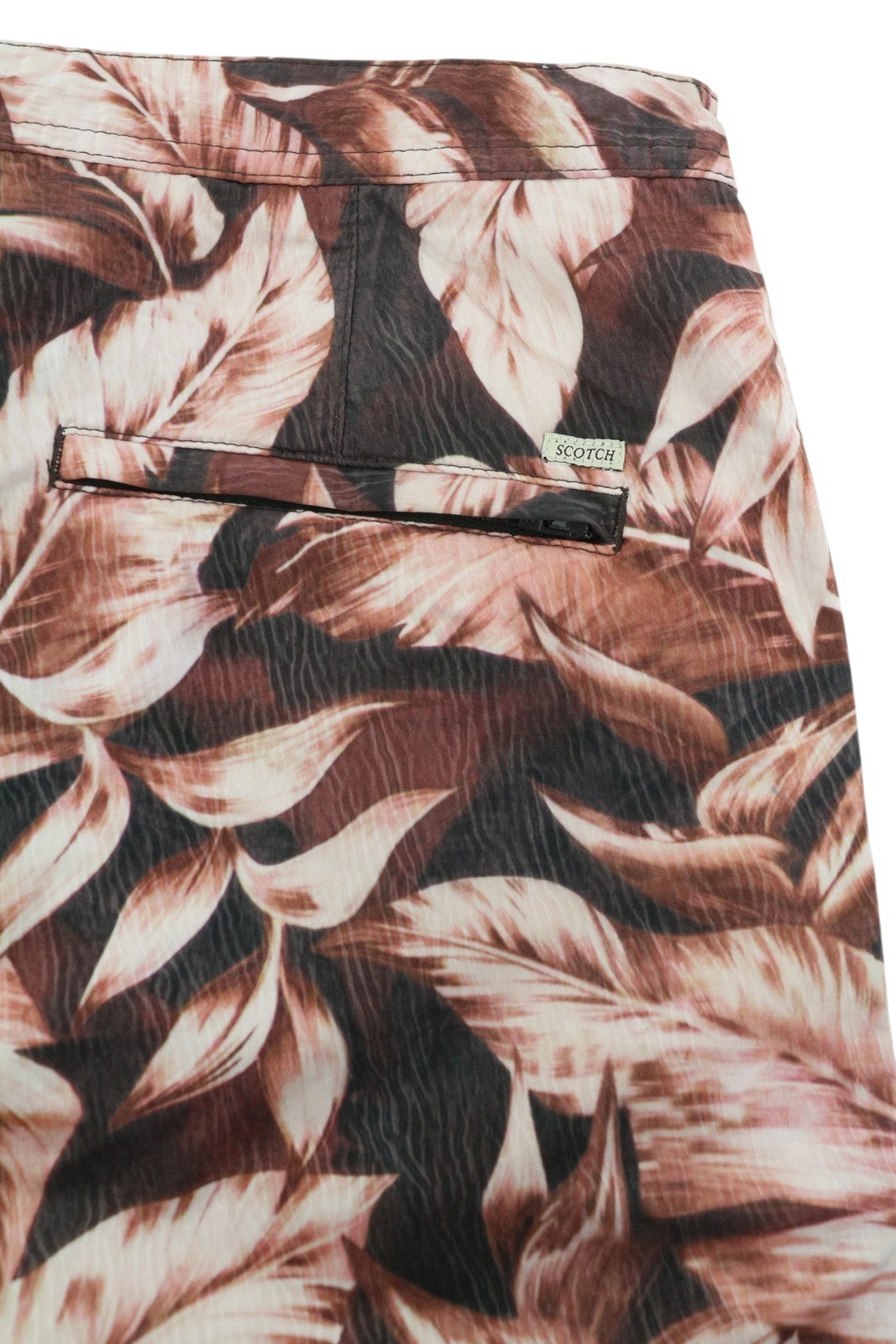 SCOTCH & SODA Men Swimwear M Purple Leaf Patterned Zip Fly Drawstring Waist