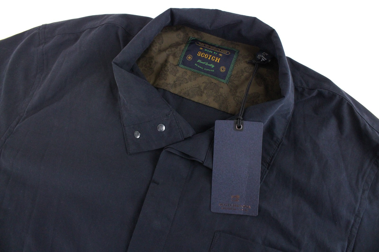 SCOTCH &amp; SODA vyriška striukė XL dydžio, lengva, ilgesnė, tamsiai mėlyna, marškinėlių stiliaus, be pamušalo 