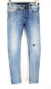 DIESEL Troxer R8IE4 vyriški džinsai W28/L30 tamprūs, ploni, aptempti, mėlyni 