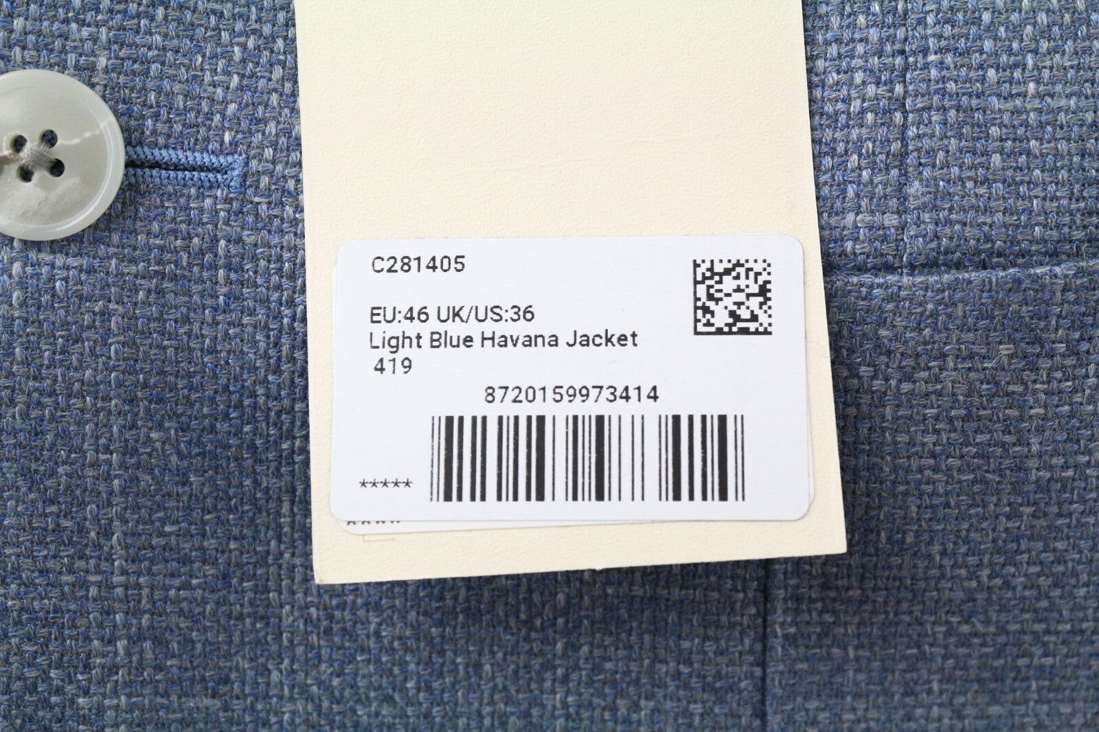 SUITSUPPLY Havana vyriškas švarkas UK36R mėlynas plonas vilnos, šilko, lino, kašmyro melanžo audinys 