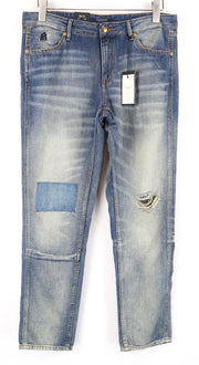 SCOTCH &amp; SODA moteriški džinsai W26/L32 mėlyni Bandit Tapered, dirbtinio apnašų rašto 