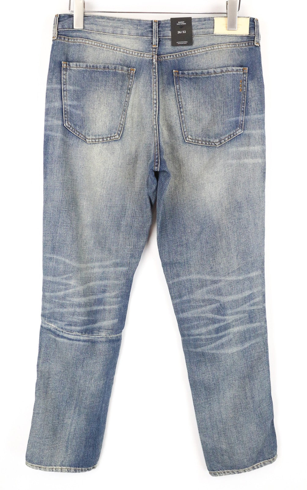 SCOTCH &amp; SODA moteriški džinsai W26/L32 mėlyni Bandit Tapered, dirbtinio apnašų rašto 