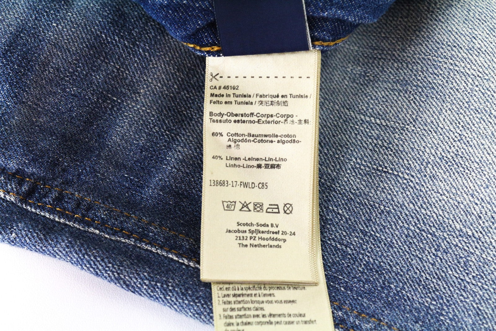 SCOTCH &amp; SODA moteriški džinsai W26/L32 mėlyni Bandit Tapered, dirbtinio apnašų rašto 