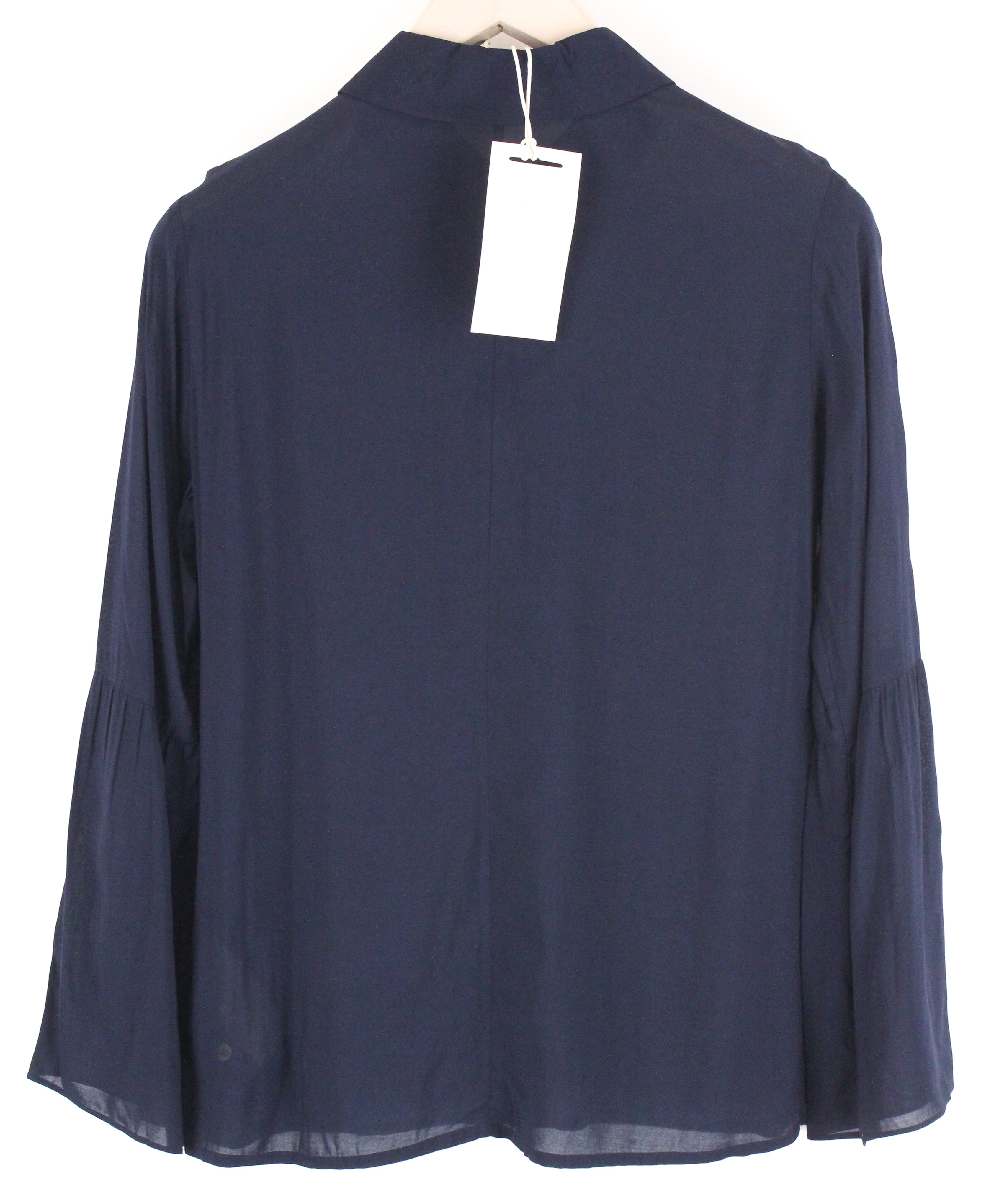 SCOTCH &amp; SODA mėlyni marškinėliai XS dydžio tamsiai mėlyni moteriški platėjantys lengvi marškinėliai su sagomis užsegamais marškiniais 