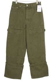 OFF-WHITE Garmdyed Canv Relax Men Jeans W30 Green Button Fly Straight RRP€799