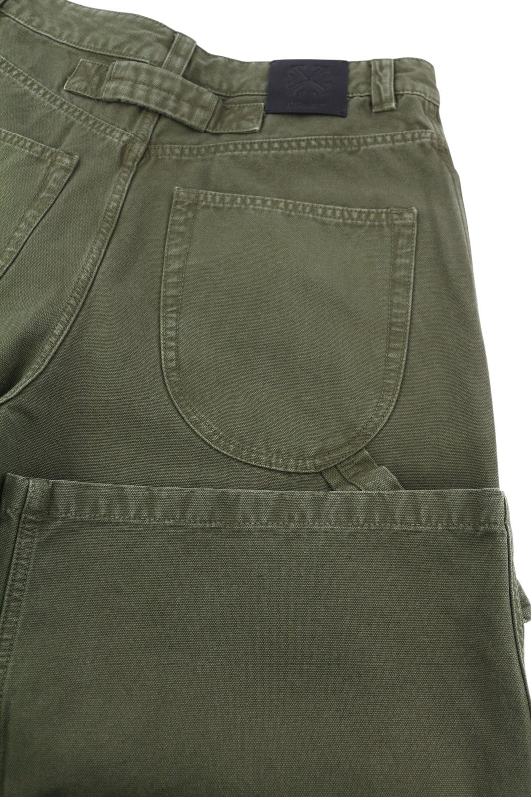 OFF-WHITE Garmdyed Canv Relax Men Jeans W30 Green Button Fly Straight RRP€799