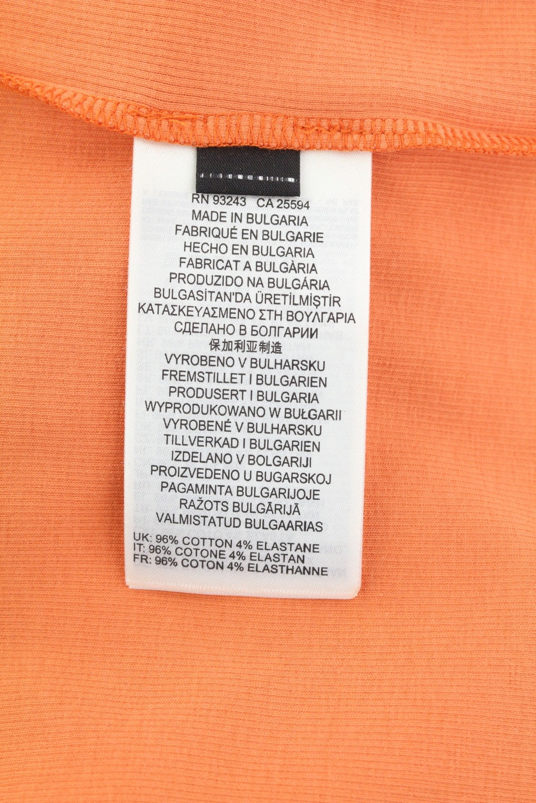 DIESEL T-Ballet-D moteriški marškinėliai, oranžiniai, ilgomis rankovėmis, apvaliu kaklu, trumpinti, tamprūs. 