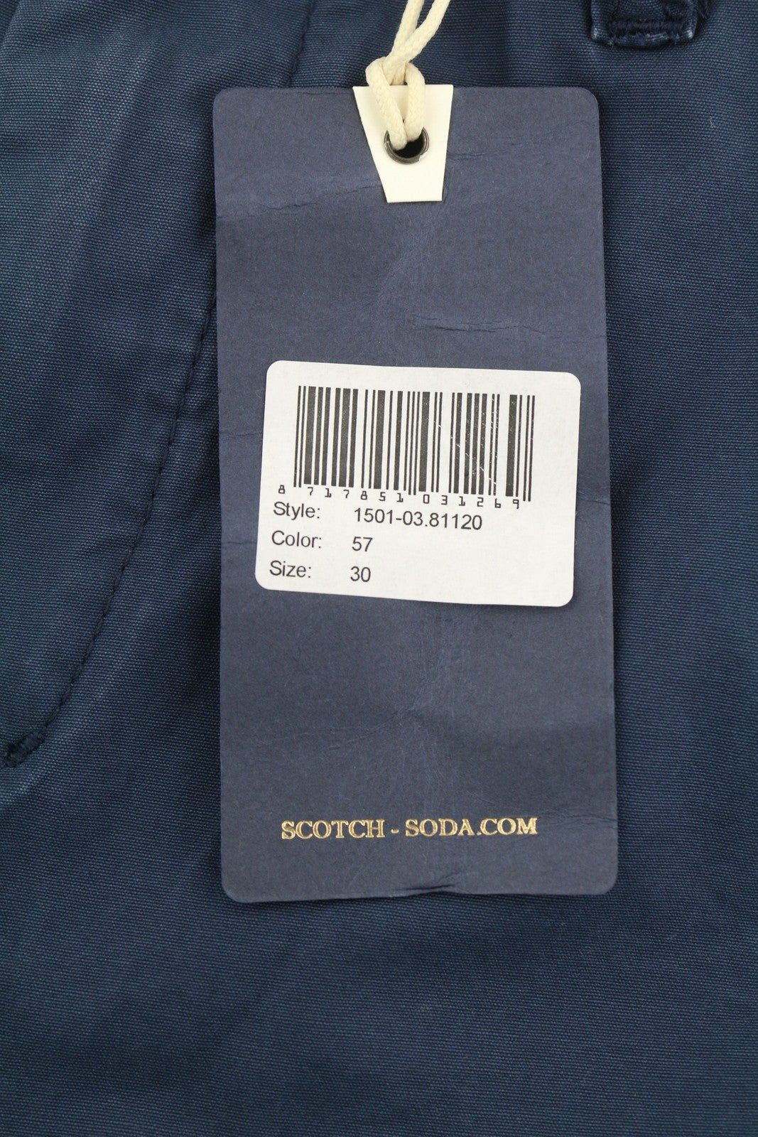 SCOTCH & SODA Men Shorts W30 Blue Cargo Zip Fly 5-Design Pockets Logo Casual