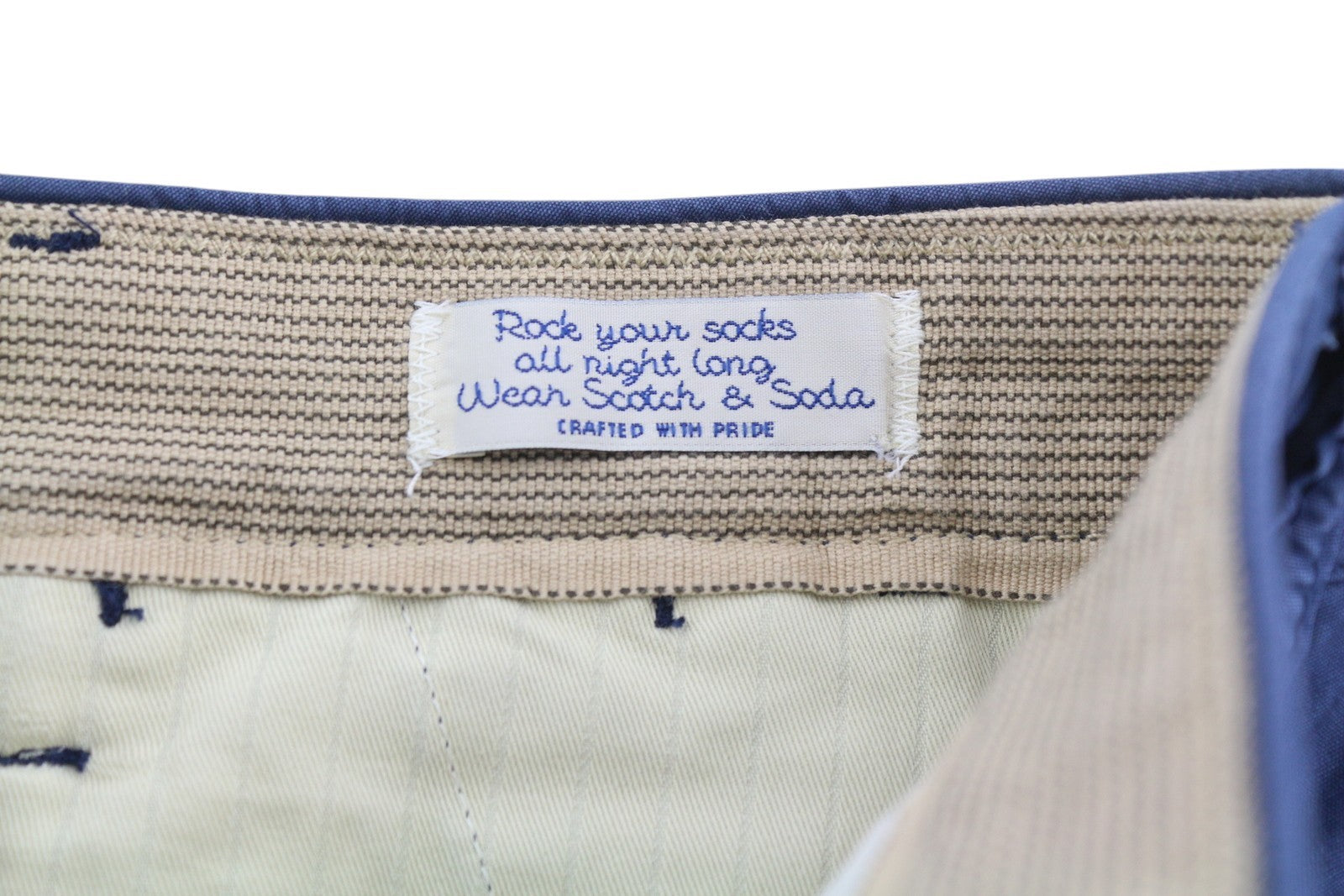 SCOTCH & SODA Men Shorts W30 Blue Cargo Zip Fly 5-Design Pockets Logo Casual