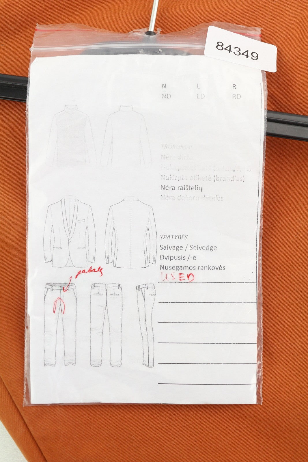 NUDIE JEANS Khaki Slim Org. Šiltos oranžinės vyriškos kelnės W31/L32 Chino su užtrauktuku ir logotipu 