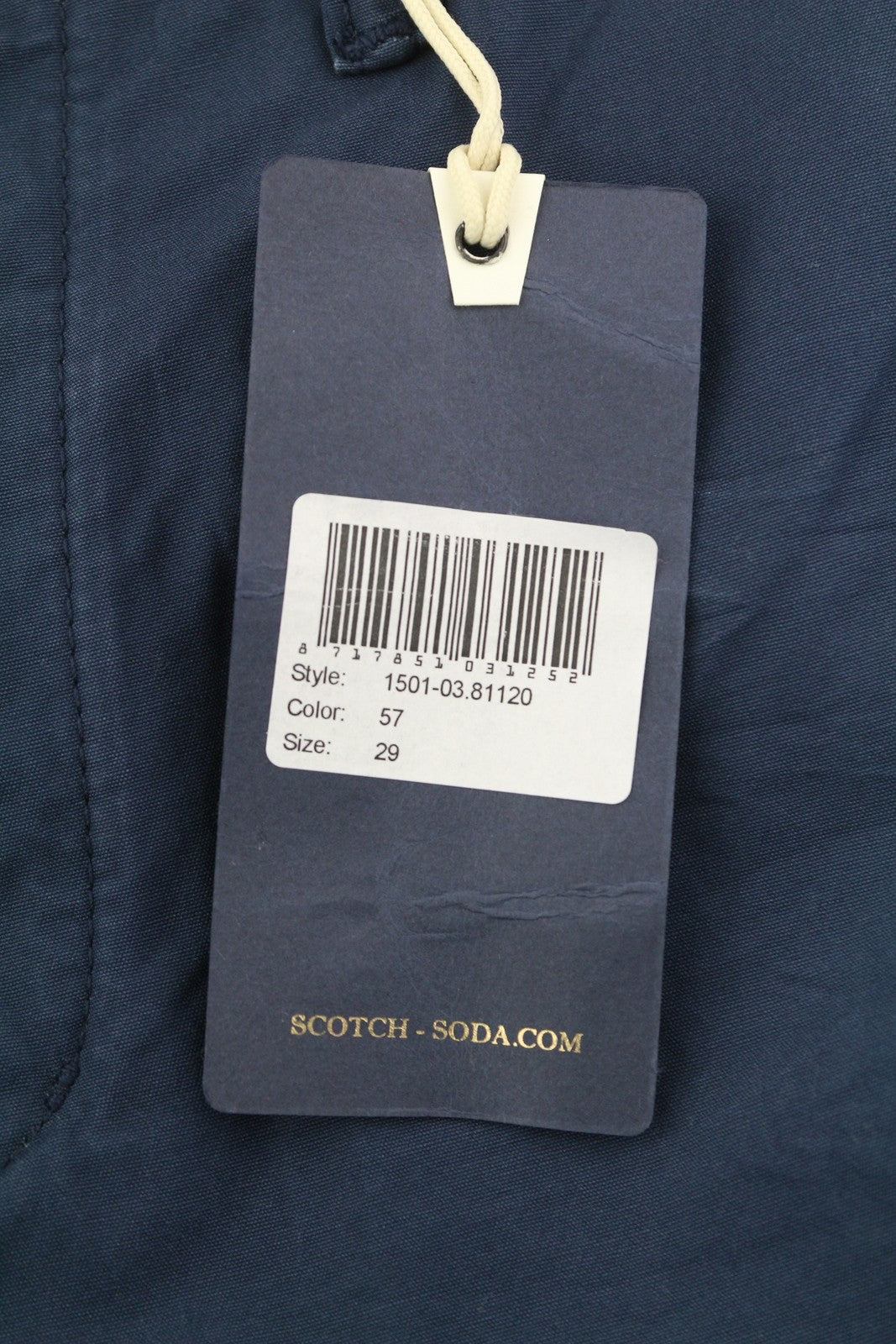 SCOTCH & SODA Men Shorts W29 Blue Cargo Zip Fly 5-Design Pockets Logo Casual