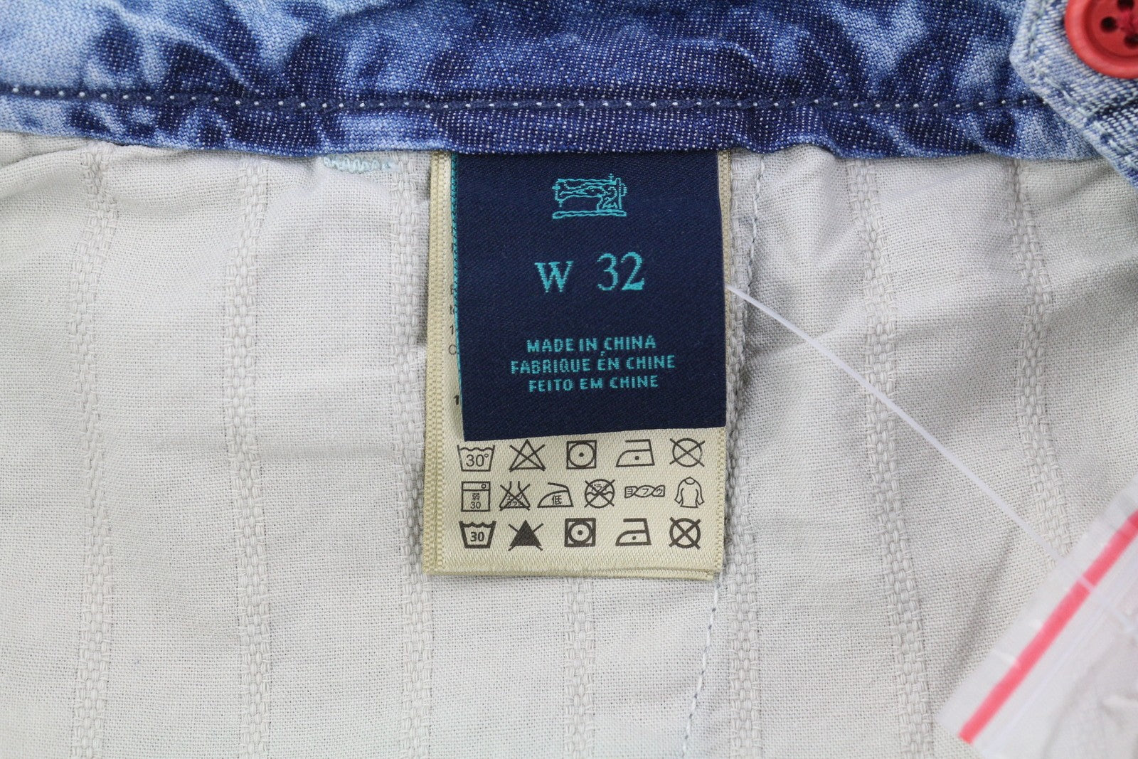 SCOTCH & SODA Men Shorts W32 Chino Washed Blue Embroidered Zipper Logo Casual