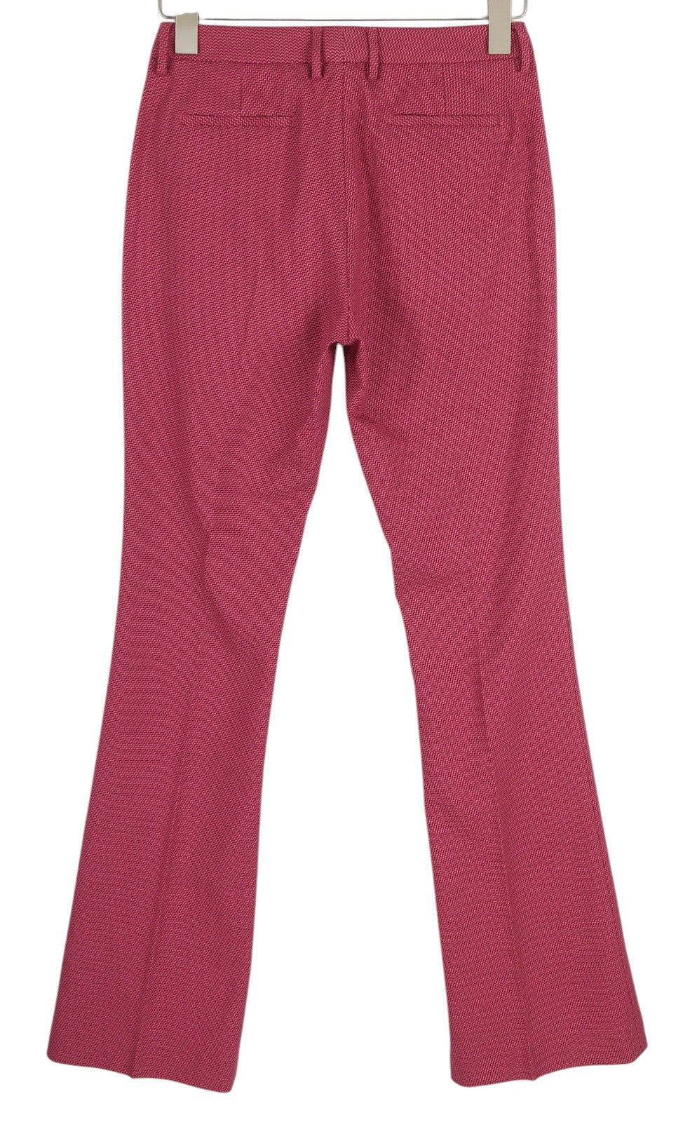 PT TORINO Elsa moteriškos kelnės 40 W28 violetinės raštuotos plataus kirpimo kelnės su užtrauktukais 