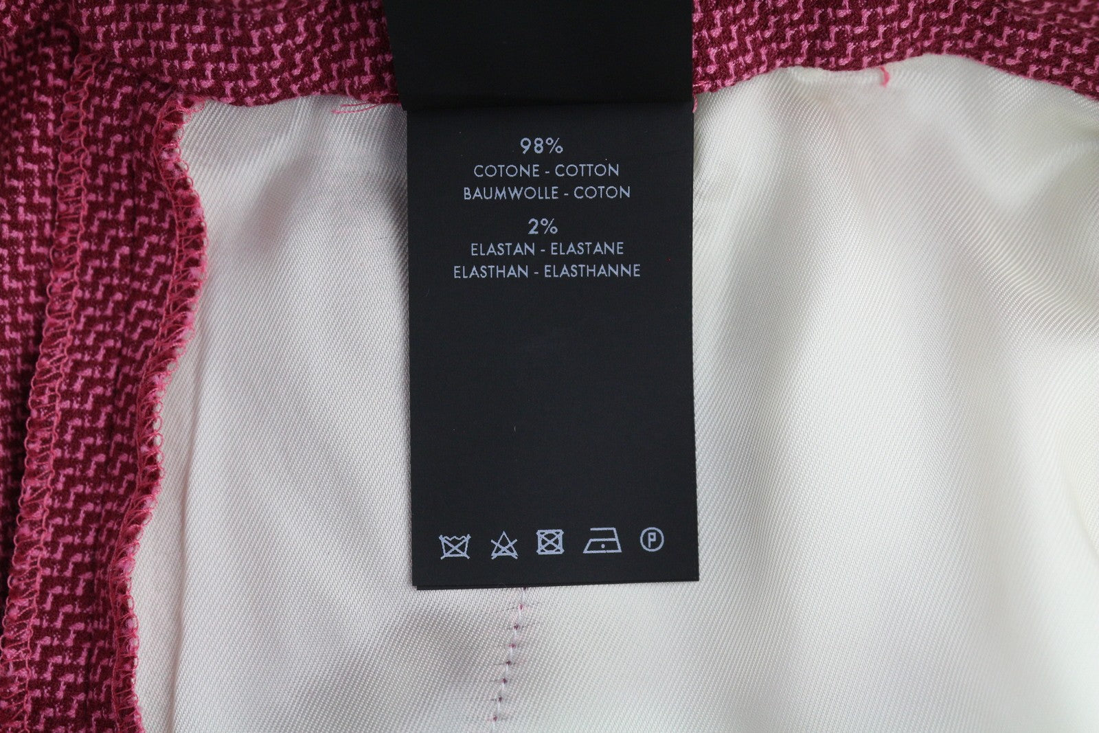 PT TORINO Elsa moteriškos kelnės 40 W28 violetinės raštuotos plataus kirpimo kelnės su užtrauktukais 