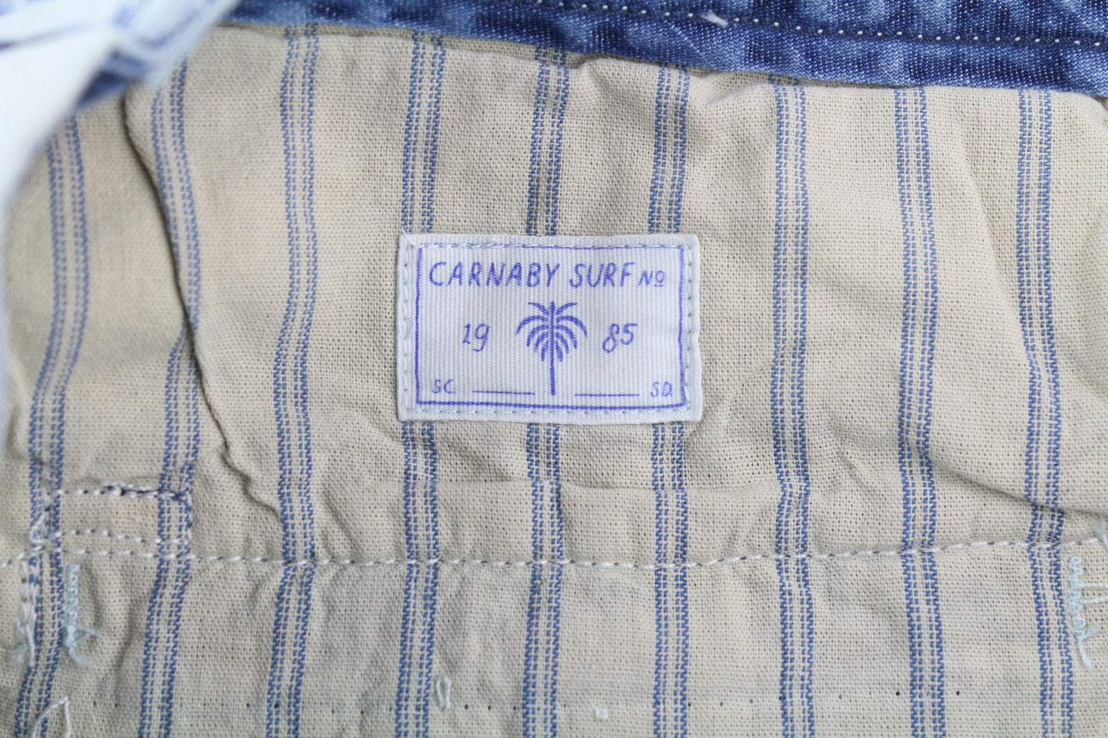 SCOTCH & SODA Men Shorts W33 Chino Washed Blue Embroidered Zip Fly Logo Casual