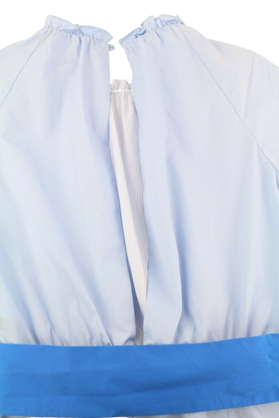 SANDRO Rosalyn moteriškas romperis EU36 3/4 rankovėmis su raukiniais ir spalvotais blokais, su diržu 