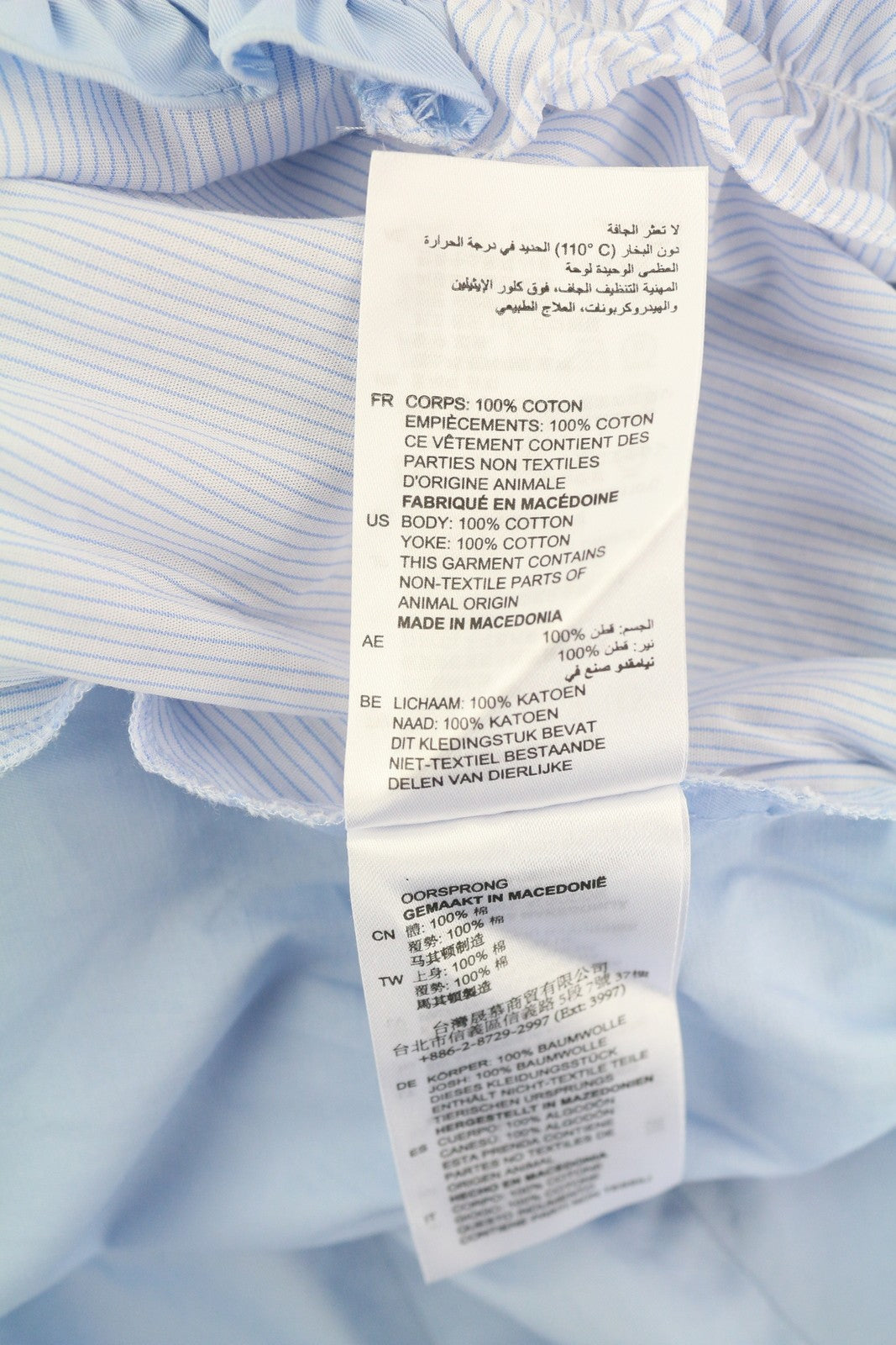 SANDRO Rosalyn moteriškas romperis EU36 3/4 rankovėmis su raukiniais ir spalvotais blokais, su diržu 