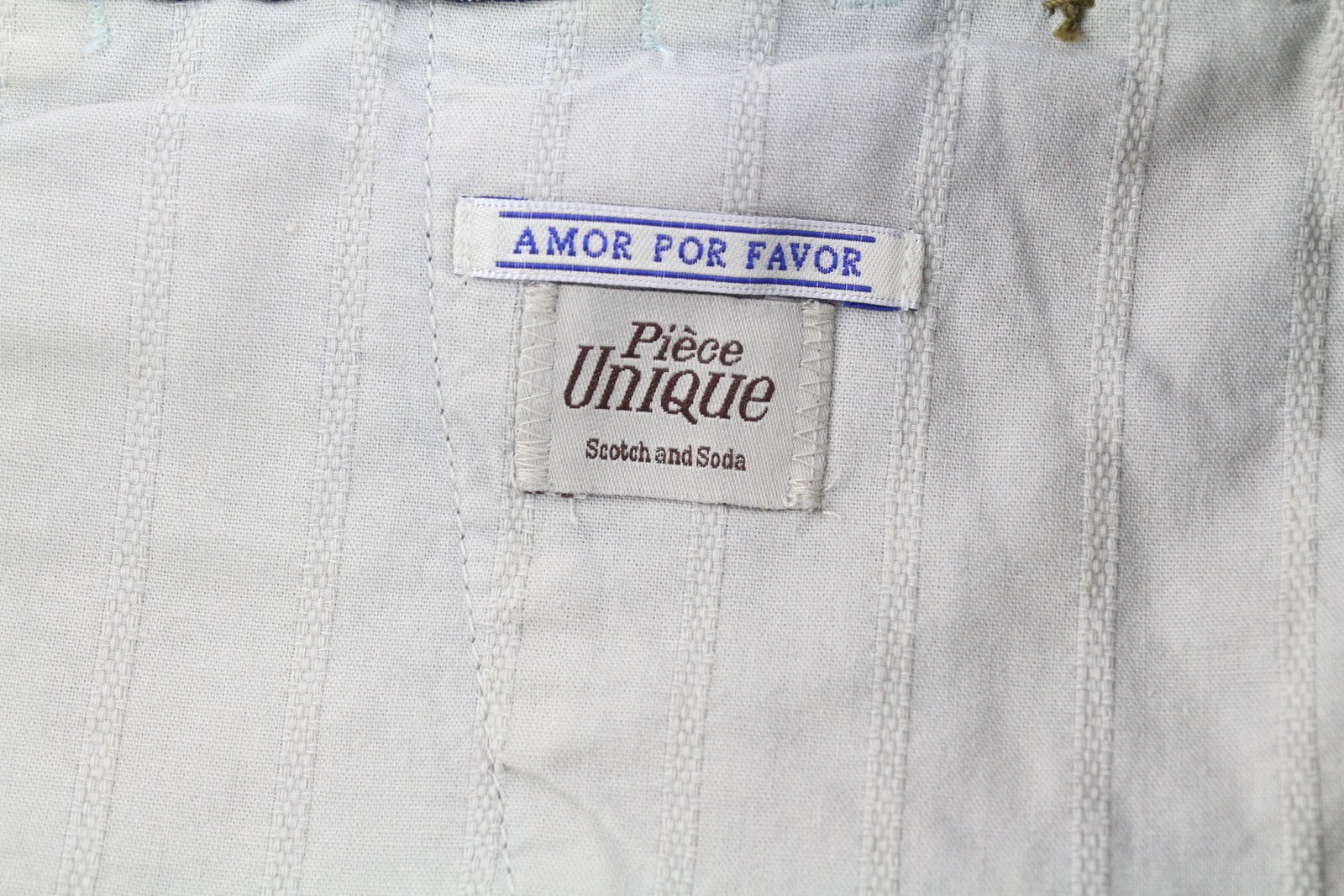 SCOTCH &amp; SODA vyriški šortai W32 Chino, skalbtos mėlynos spalvos, siuvinėtas užtrauktukas su logotipu laisvalaikiui