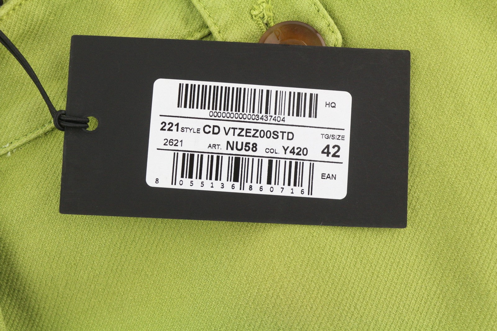 PT TORINO Zoe moteriškos kelnės 42 W28 žalios, aukštu liemeniu, lininio audinio, siaurėjančios 