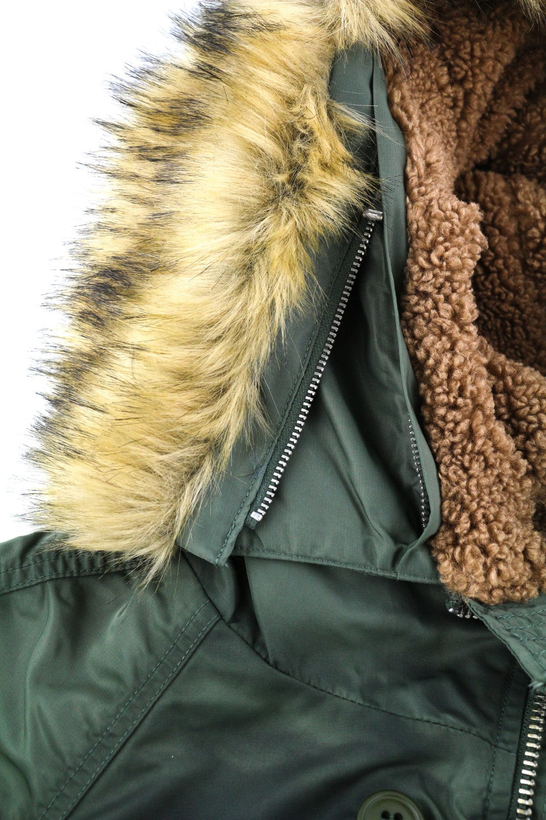 DIESEL W-Claud Mens Jacket L Oversized Parka RRP€395 Removable Faux Fur Hood