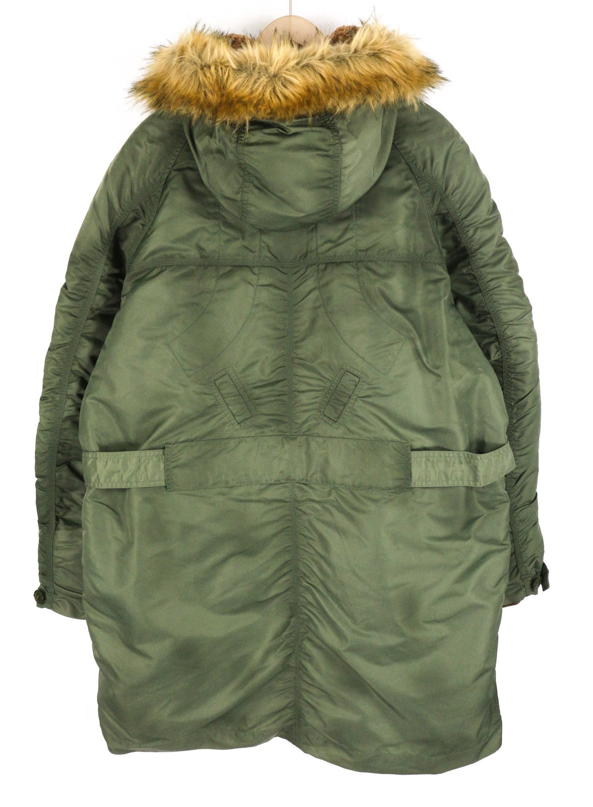 DIESEL W-Claud vyriška striukė L, didelė parka, su išimamu dirbtiniu kailiu, žalia, RRP 395 € 