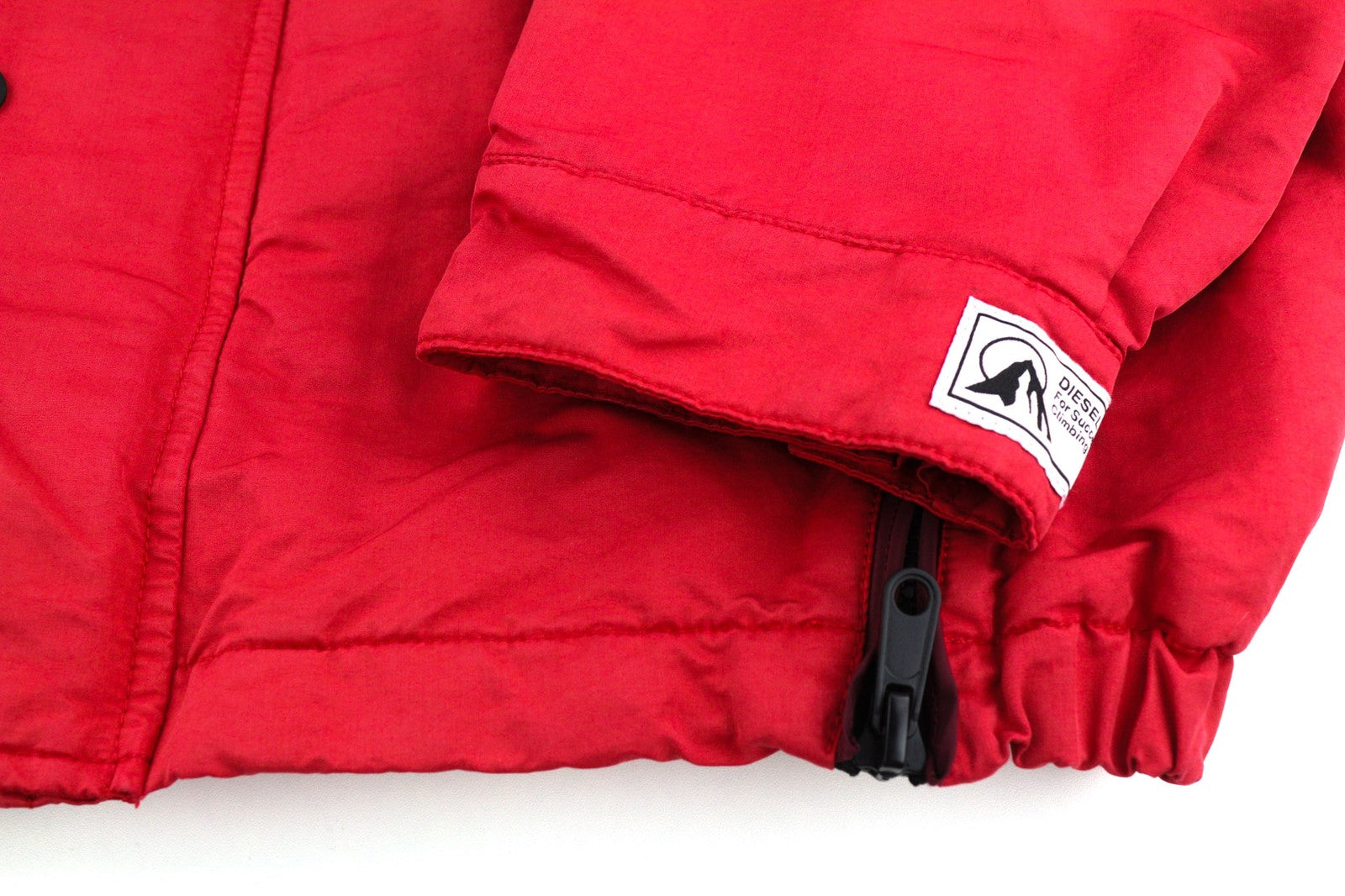 DIESEL W-Trodd Mens Jacket L Oversized Fleece Lined Hooded Coated Red RRP€395