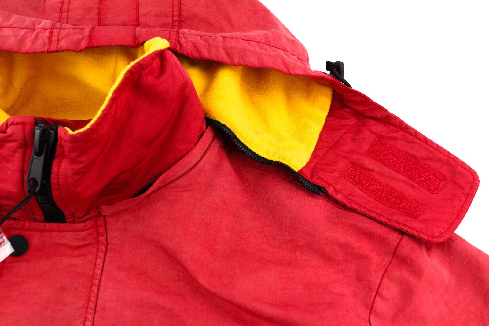 DIESEL W-Trodd Mens Jacket L Oversized Fleece Lined Hooded Coated Red RRP€395