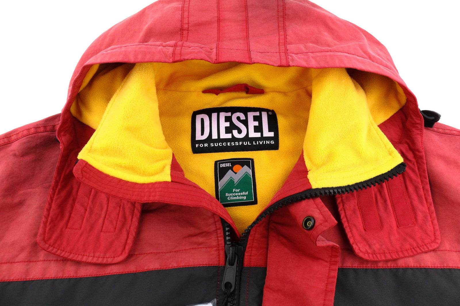DIESEL W-Trodd vyriška striukė XL dydžio, su fliso pamušalu, gobtuvu ir gobtuvu, raudona, RRP 395 € 