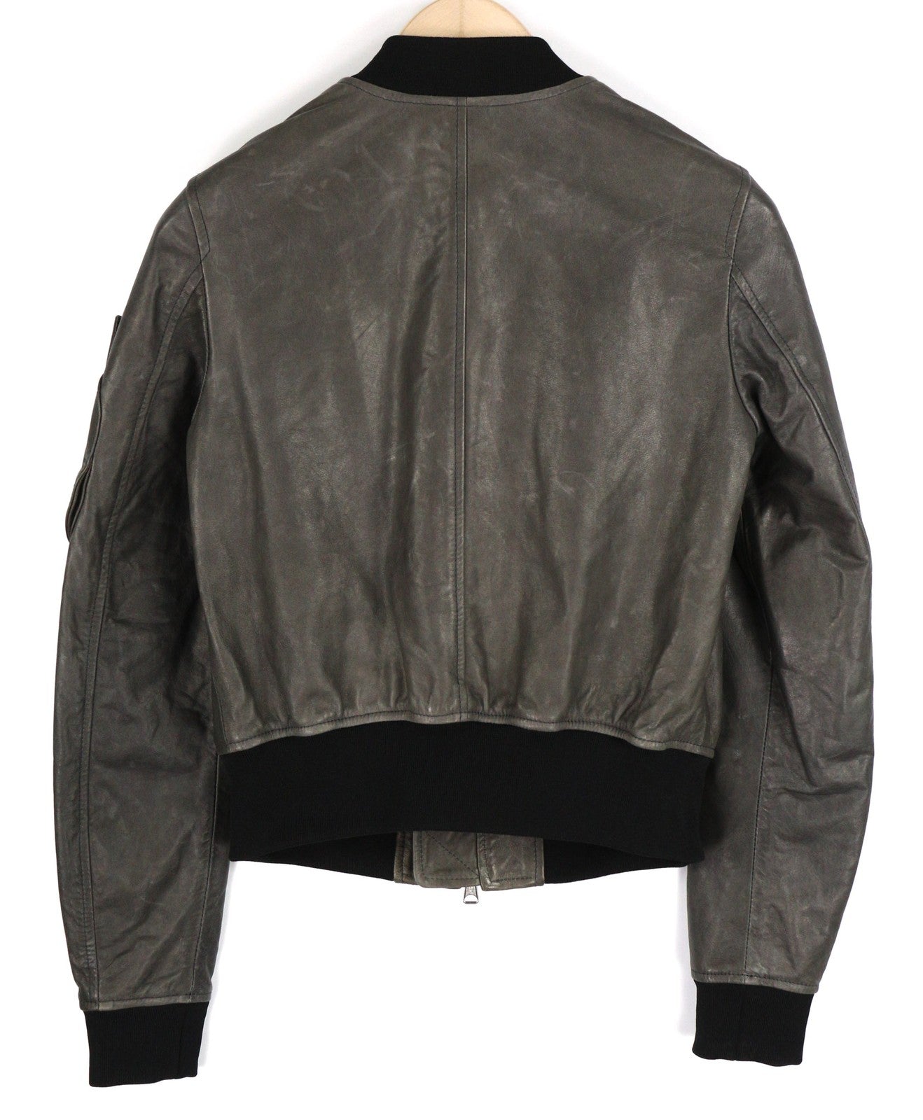 DIESEL L-Elia moteriška striukė M, bomber stiliaus, avikailio, odos, su užtrauktuku, pilka, RRP 795 €