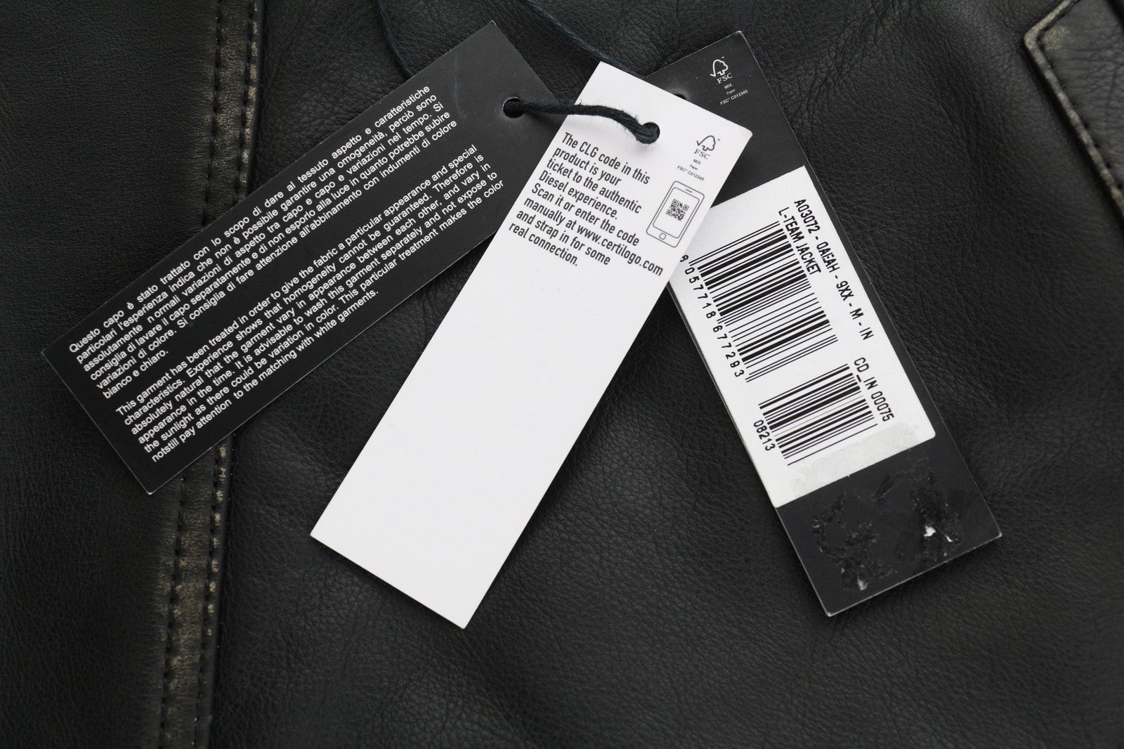 DIESEL L-Team vyriška striukė M, baikerio odos, paminkštinta pečių danga, sendinta, RRP 795 € 