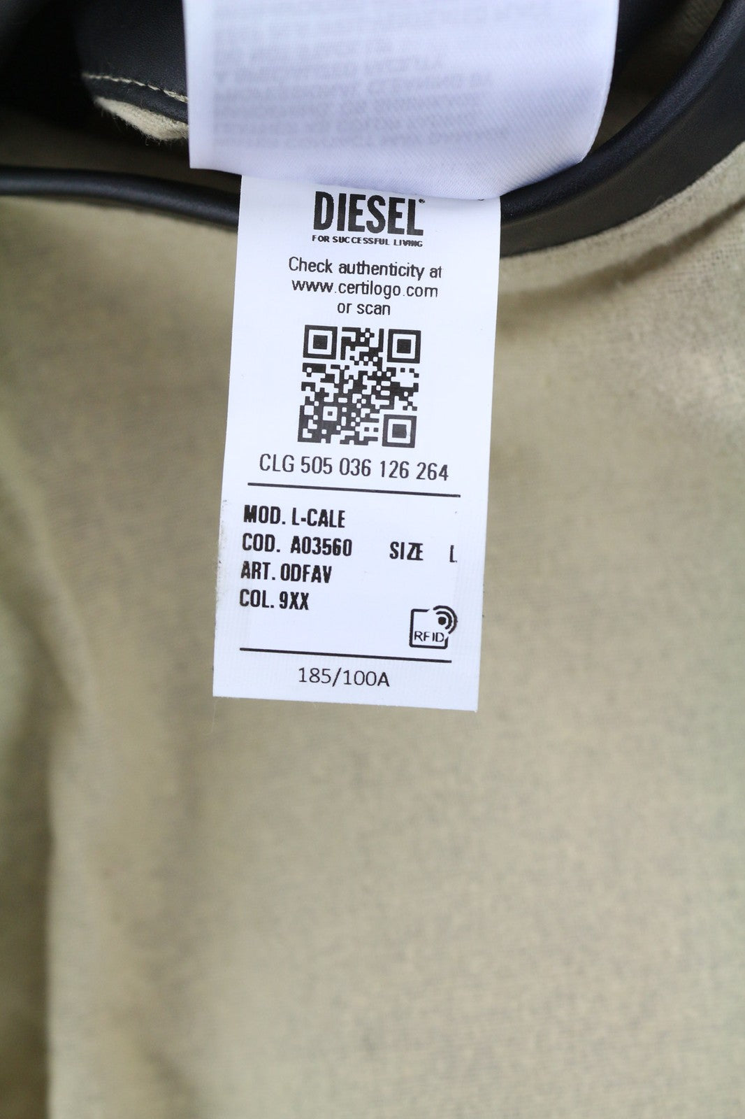 DIESEL L-Cale vyriška striukė L, juoda, odinė, su apykakle ir pamušalu, RRP 650 € 