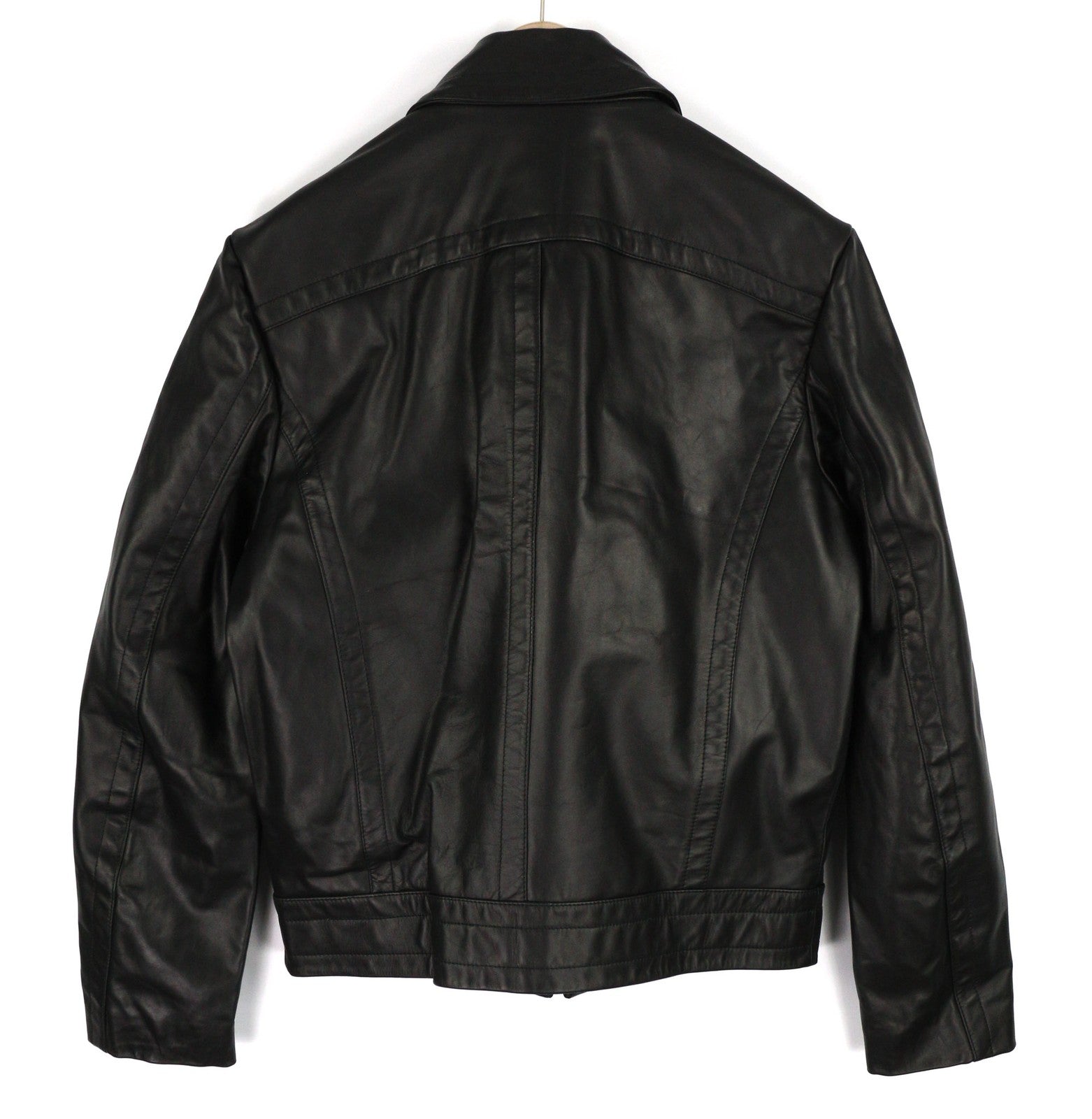 DIESEL L-Cale vyriška striukė L, juoda, odinė, su apykakle ir pamušalu, RRP 650 € 