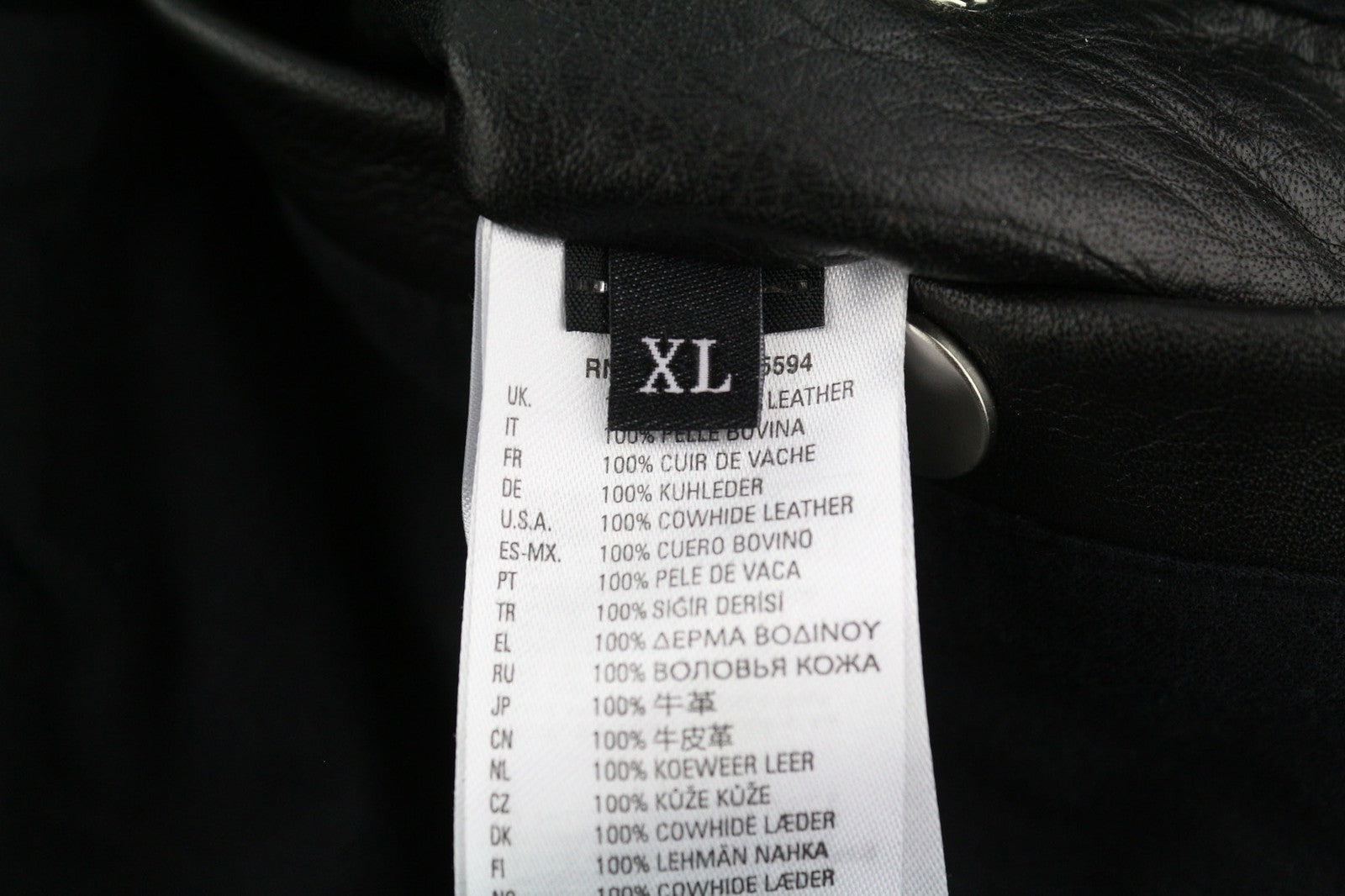 DIESEL L-Riley vyriška striukė XL dydžio, juoda, odinė, sendinto audinio, su sagomis, RRP 895 € 