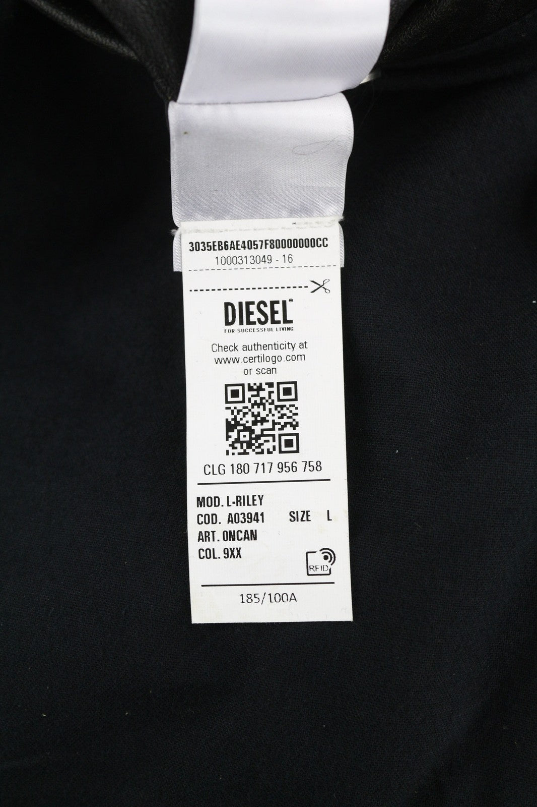 DIESEL L-Riley vyriška striukė L, juoda, odinė, sendinto stiliaus, su sagomis, RRP 895 € 