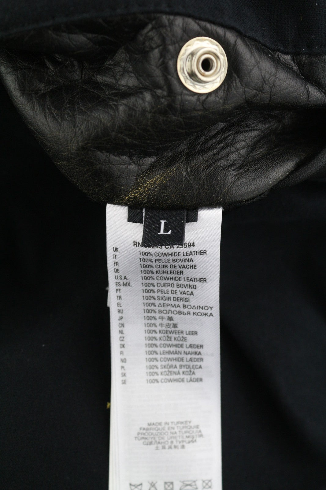 DIESEL L-Riley vyriška striukė L, juoda, odinė, sendinto stiliaus, su sagomis, RRP 895 € 