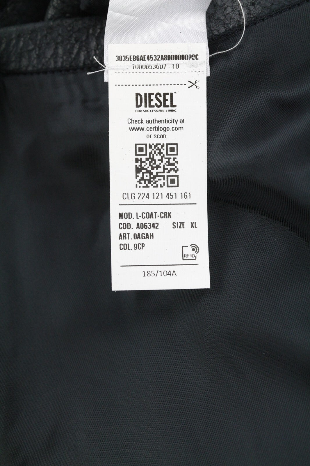 DIESEL L-Coat-CRK XL vyriškas ėriuko odos švarkas su įpjova ir sagomis, rekomenduojama kaina – 1195 € 