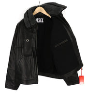 DIESEL L-Gilbert-Fur odinė vyriška striukė iš jaučio odos, avikailio, kailio, RRP 1095 € 