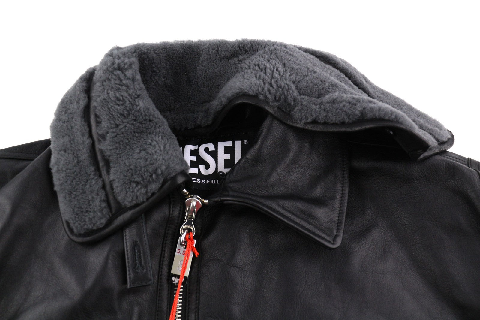 DIESEL L-Gilbert-Fur odinė vyriška striukė iš jaučio odos, avikailio, kailio, RRP 1095 € 