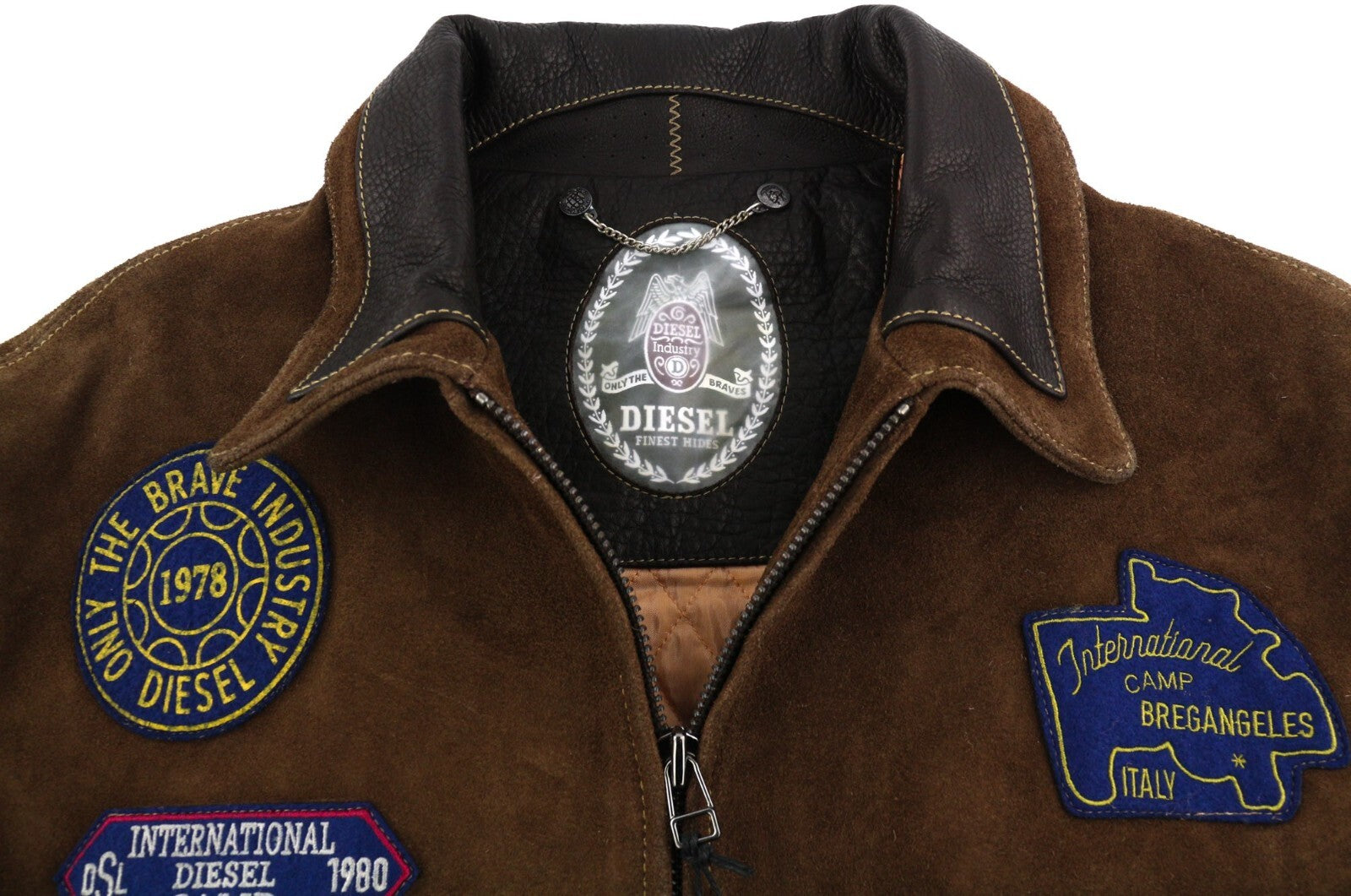 DIESEL D4D-3 odinė striukė, ruda, XL dydžio, zomša, jaučio oda, paminkštinta, rekomenduojama mažmeninė kaina – 1099 € 